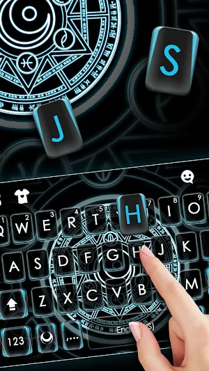 Magic Neon Symbols Keyboard Background Screenshot 1