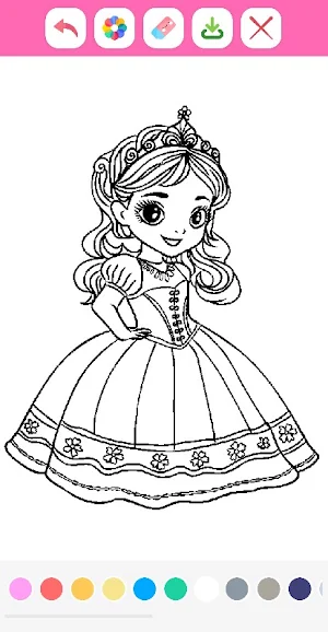 Doll Princess Coloring Book Screenshot 2