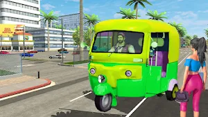indian city tuk tuk rikshaw 3d Screenshot 0