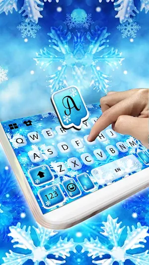 Snowflakes Keyboard Background Screenshot 1