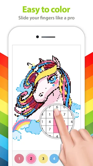Unicorn Coloring Book - Color by Number Screenshot 2