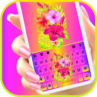 Colorful Flowers Keyboard Background
