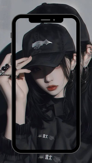 black and white girl wallpaper Screenshot 3