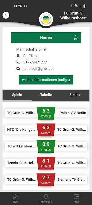 1. TC Grün-G. Wilhelmshorst Screenshot 2