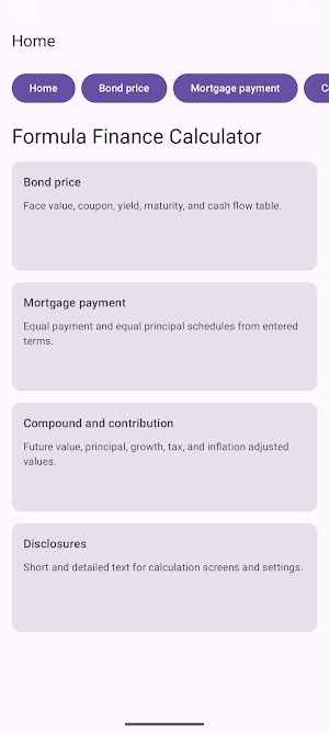 Formula Finance Calculator Screenshot 0