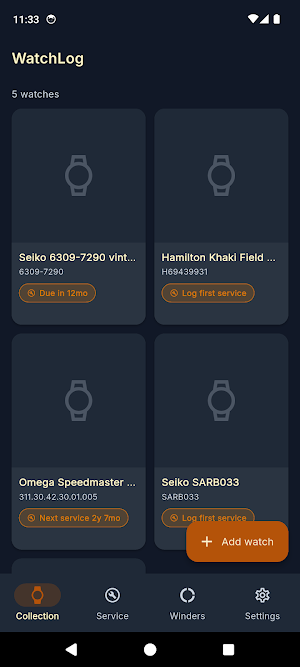 WatchLog: Service & Winder Log Screenshot 0
