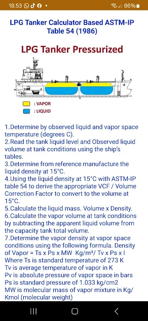 LPG Tanker Calculator Screenshot 2