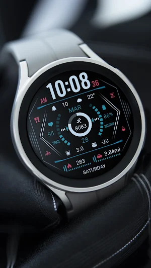 Blue Linear ZKin Watch Face Screenshot 0