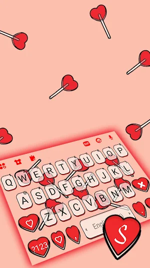 Love Heart Lollipop Keyboard B Screenshot 1