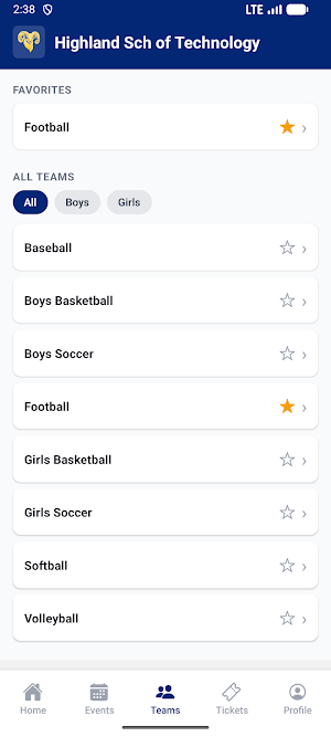 Highland Technology Athletics Screenshot 3