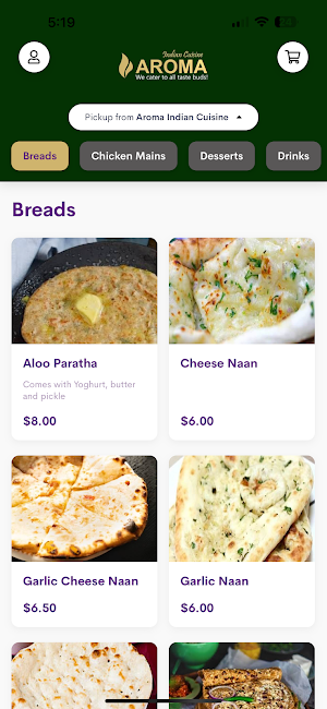 Aroma Indian Cuisine Screenshot 0