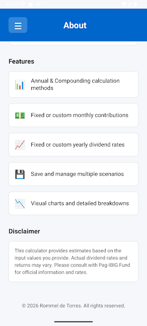 MP2 Savings Calculator Screenshot 2
