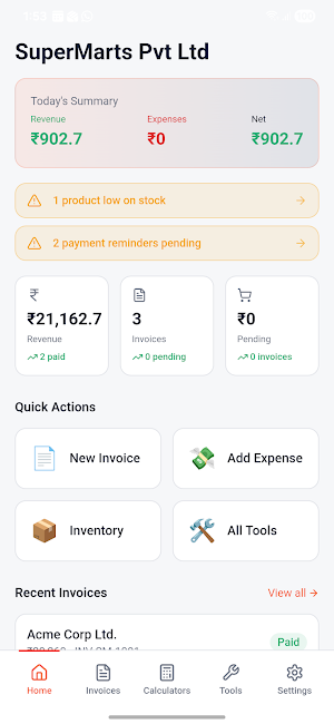 VyapaarSetu Billing & GST Screenshot 0