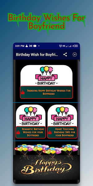 Birthday Wishes for Boyfriends Screenshot 0