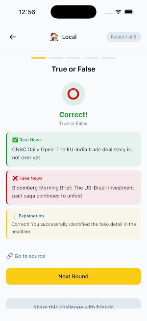 Daily News Quiz & Challenge Screenshot 2