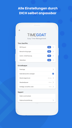 timeGOAT - Zeiterfassung Screenshot 2