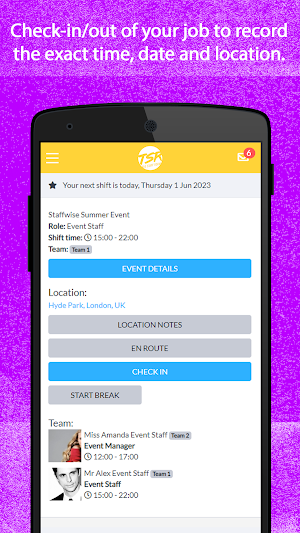 TSR Staff App Screenshot 1