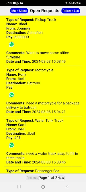 Lebanon PhoneDriver Screenshot 2