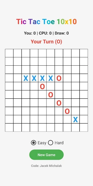 Tic Tac Toe 5 in a Row (10x10) Screenshot 0