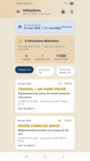 TachoCheck: carte conducteur Screenshot 2