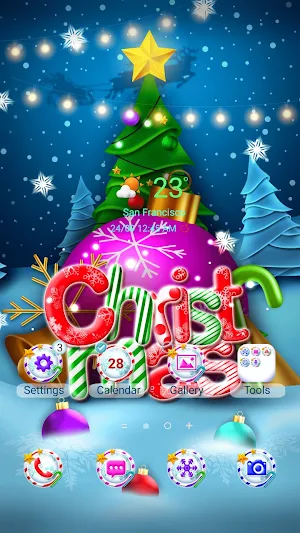 Christmas Snowy Tree-Wallpaper Screenshot 0