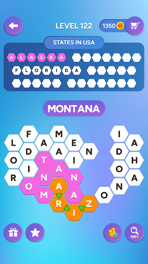 Hexa Word: Hexagon Word Search Screenshot 1