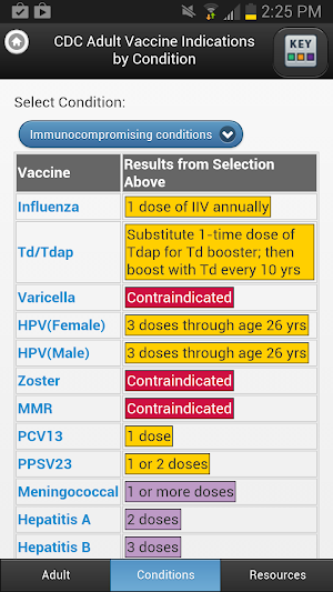CDC Vaccine Schedules Screenshot 3