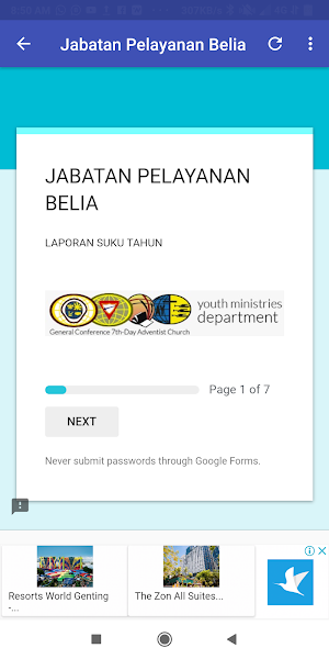 Pastor Report Screenshot 1