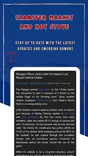 Go Rangers Texas Rangers News Screenshot 2