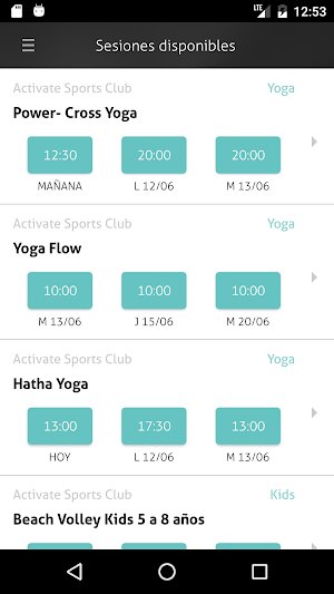 Activate Sports Club Screenshot 3
