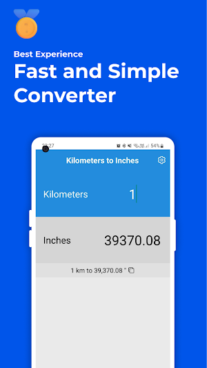 Kilometers to Inches Converter Screenshot 0
