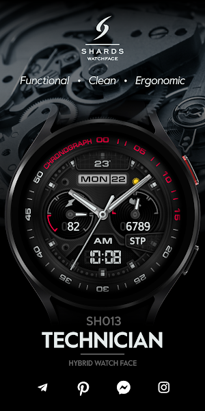 SH013 Watch Face, WearOS watch Screenshot 0