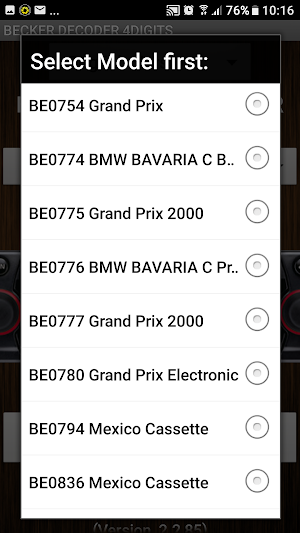 Becker 4Digit Radio Code Screenshot 1