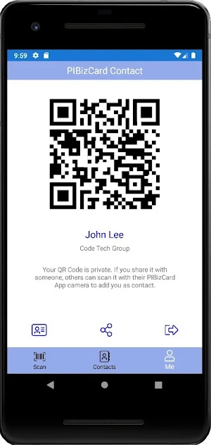 PIBizCard Screenshot 1