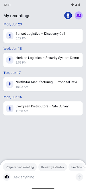 Alpharun — AI sales coach Screenshot 0