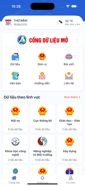 Dữ liệu mở tỉnh Quảng Bình Screenshot 1