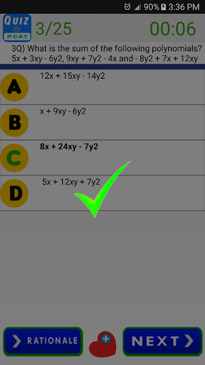 PCAT Practice Test Questions Screenshot 1