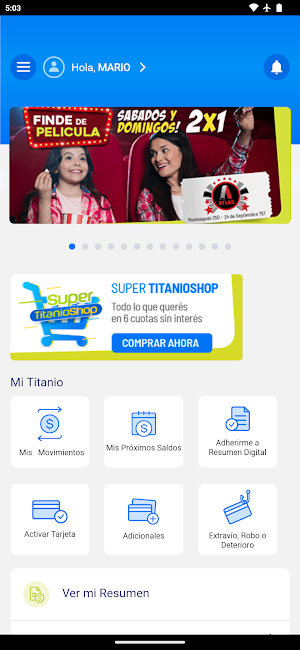 Tarjeta Titanio Screenshot 2