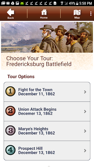 Fredericksburg Battle App Screenshot 2