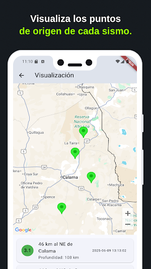 Sismología Chile Screenshot 2