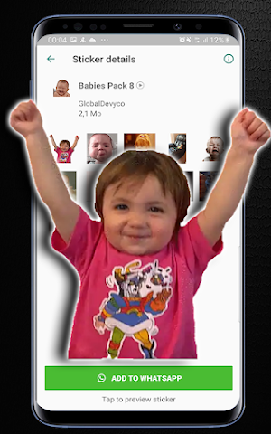 Animated baby wasticker Screenshot 1