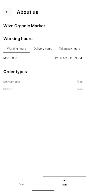 Wize Organic Market Screenshot 1