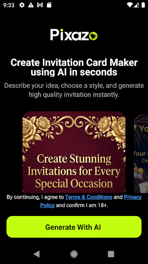 AI Invitation Party Card Maker Screenshot 0