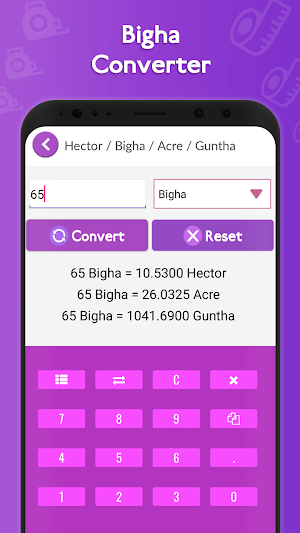 Hectare, Acre , Bigha , Guntha Converter Screenshot 1