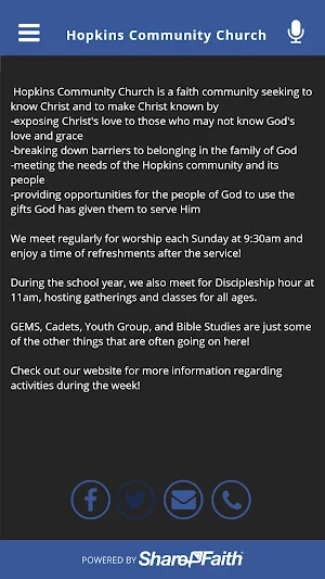 Hopkins Community Church Screenshot 1