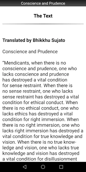 Conscience and Prudence Sutta Screenshot 1