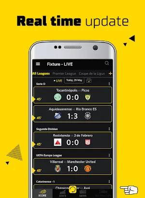 Live Score: football scores, fixtures & statistics Screenshot 1