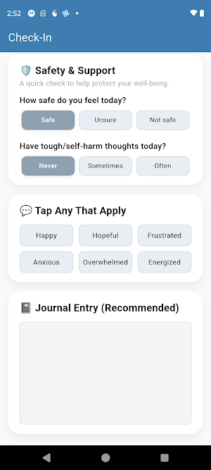 CheckIn Mental Health Screenshot 2