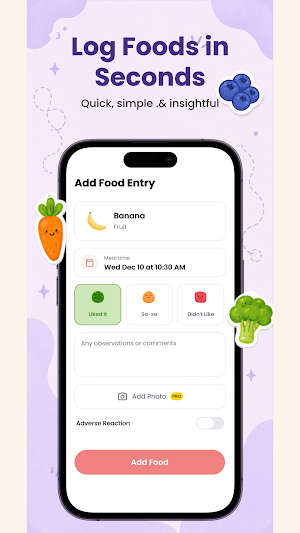 Pippin: BLW Baby Food Tracker Screenshot 2