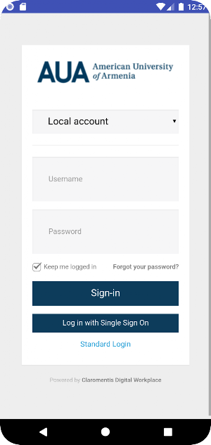 AUA Intranet Screenshot 0